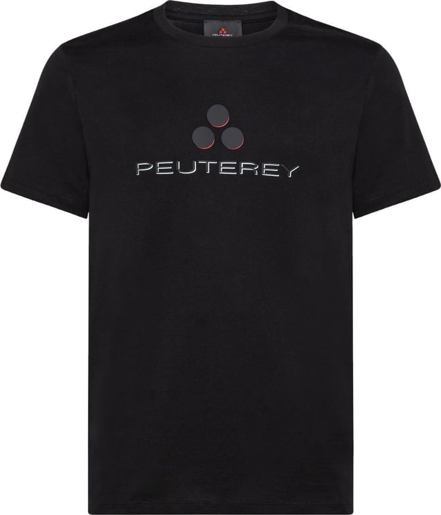 Peuterey CARPINUS O - T-shirt with front logo print Zwart