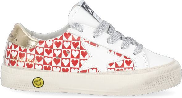 Golden Goose Sneakers White/red Hearts/gold Goud