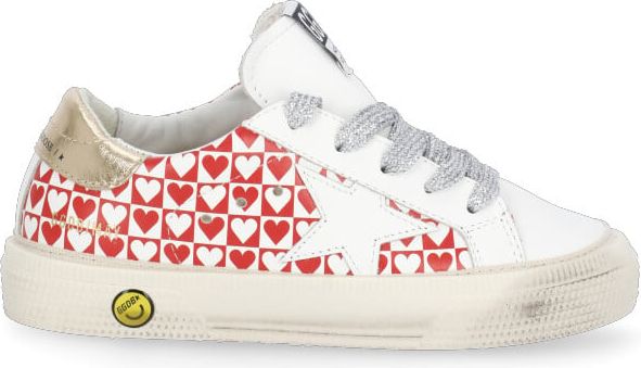Golden Goose Sneakers White/red Hearts/gold Goud