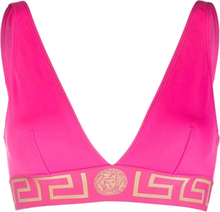 Versace Greca-pattern bikini top Roze