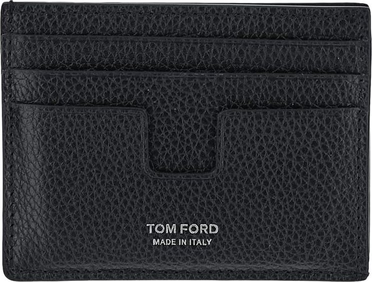 Tom Ford Black Logo Card Holder Zwart