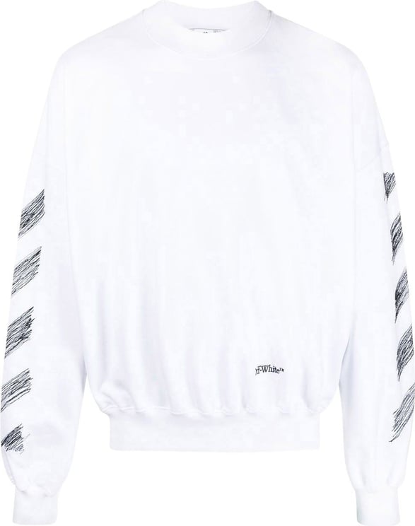 OFF-WHITE Scribble Diagonal Boxy Sweatshirt Wit