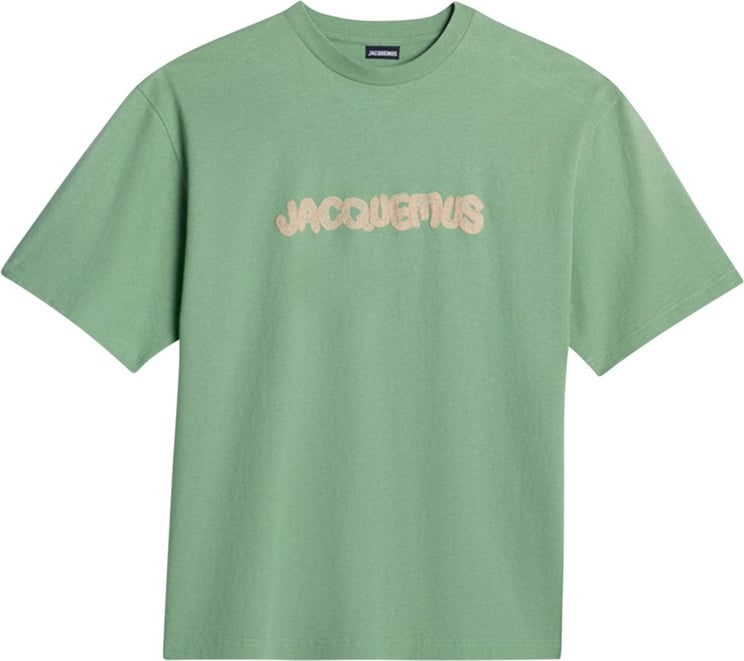 Jacquemus Le Tee Shirt Raphia green Groen