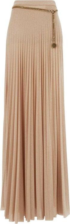 Elisabetta Franchi Pleated Lurex Jersey Skirt Roze