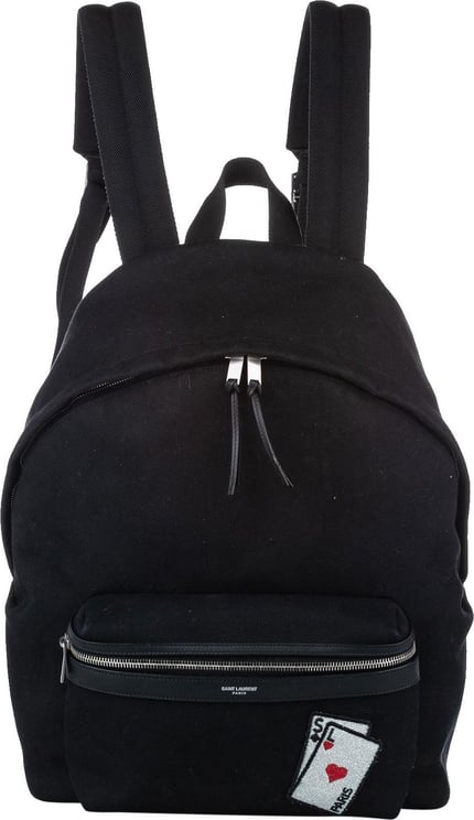 Saint Laurent Playing Cards City Canvas Backpack Zwart