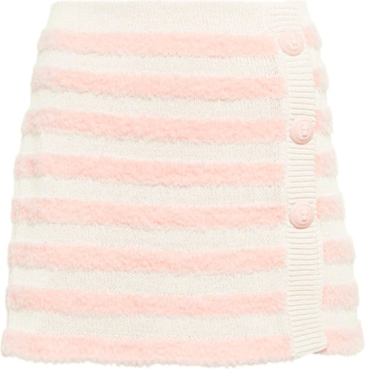 Balmain Balmain Wool Mini Skirt Roze