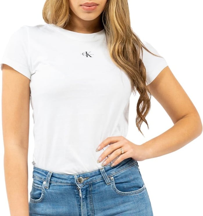 Calvin Klein Micro Monologo Slim Fit T-shirt Wit