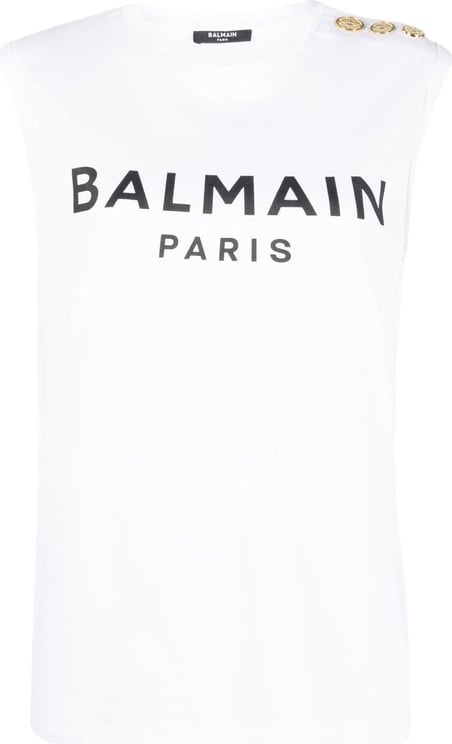 Balmain Cotton T-Shirt With Balmain Logo Print Wit