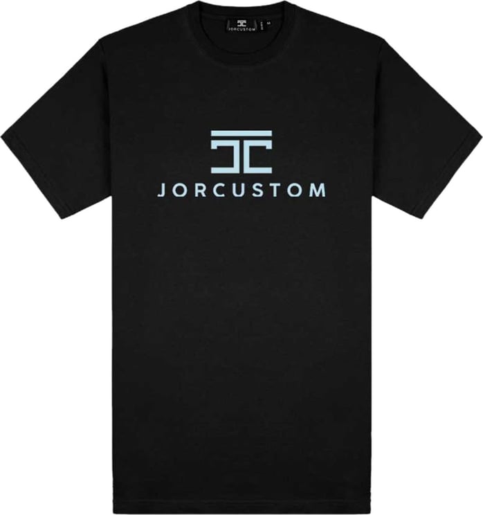 JORCUSTOM Logo Slim Fit T-Shirt Black Zwart
