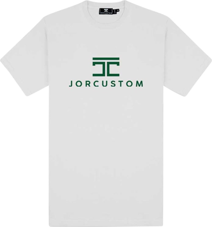 JORCUSTOM Logo Slim Fit T-Shirt White Wit
