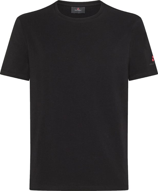 Peuterey SORBUS N - T-shirt met klein logo op de mouw Zwart