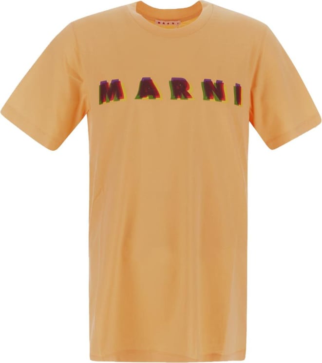 Marni 3D Logo Print T-Shirt Oranje