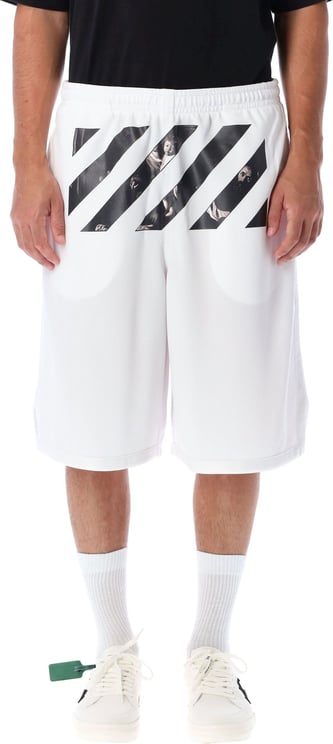 OFF-WHITE Caravaggio mesh shorts Wit