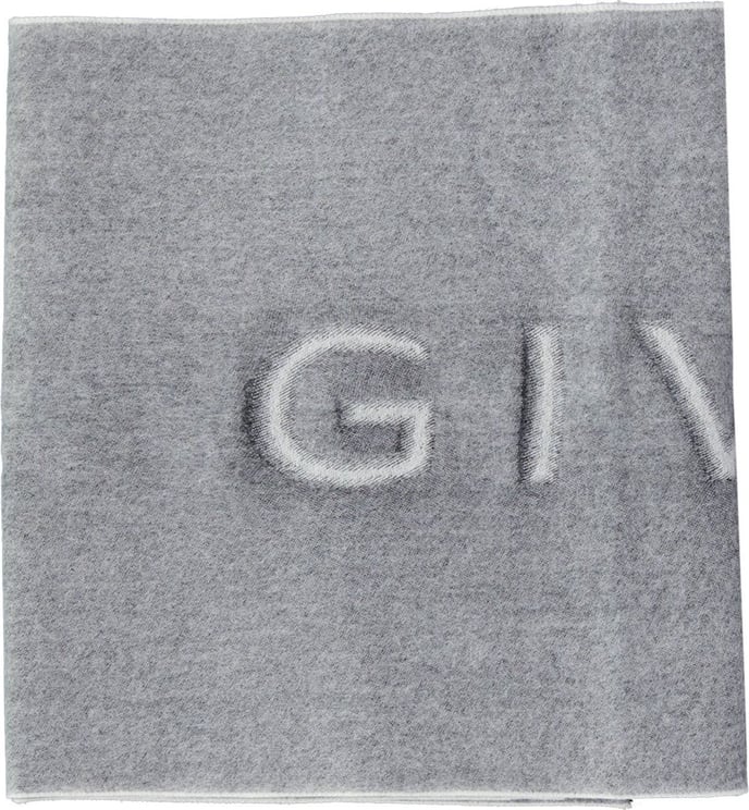 Givenchy Givenchy Logo Wool Scarf Grijs