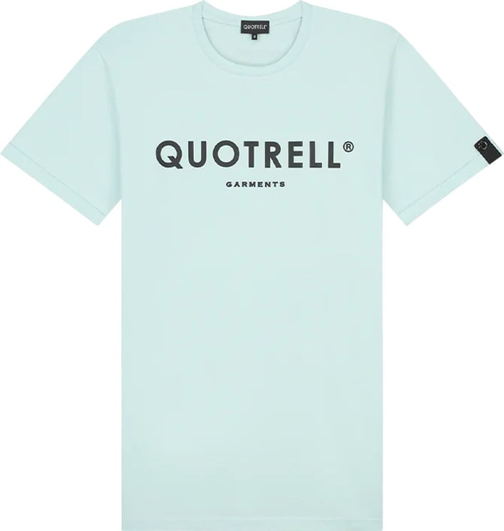 Quotrell Quotrell Basic Garments T-Shirt Faded Blue - Zwart Blauw