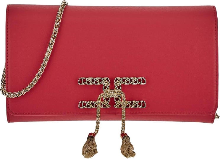 Elisabetta Franchi Maxi Pouch Bag With Plaque Roze