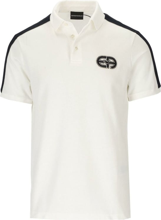 Emporio Armani Off-white Polo Shirt With Patch White Wit
