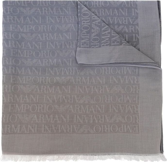 Emporio Armani Monogram Degradé Scarf Gray Grijs