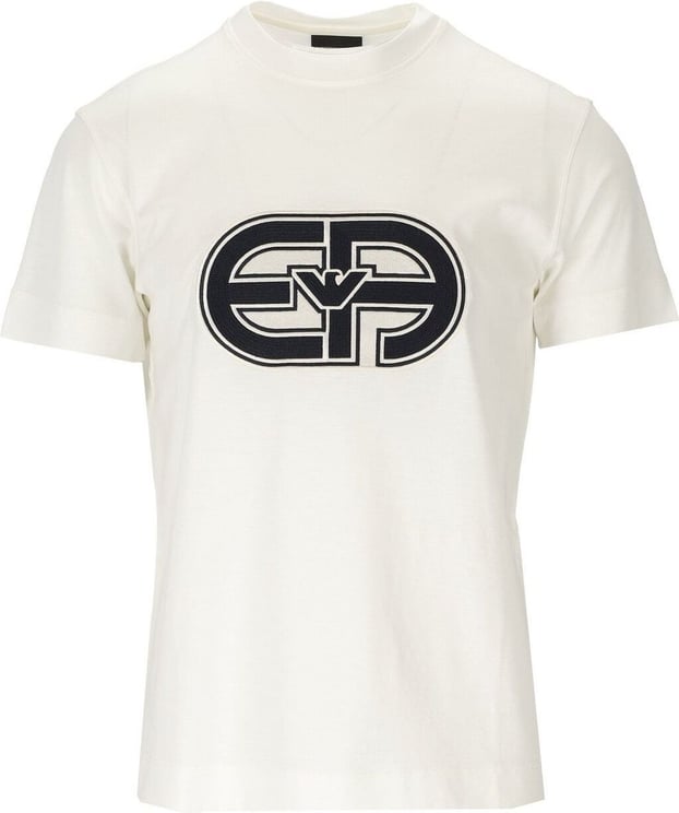 Emporio Armani Off-white T-shirt With Maxi Logo White Wit
