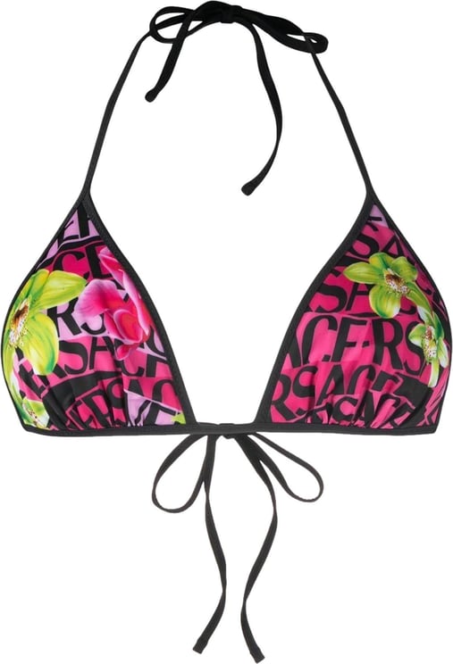 Versace floral-print halterneck bikini Divers