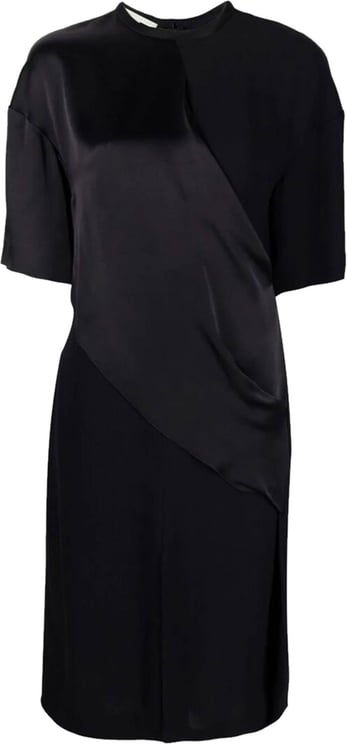 Stella McCartney panelled draped T-shirt dress Zwart