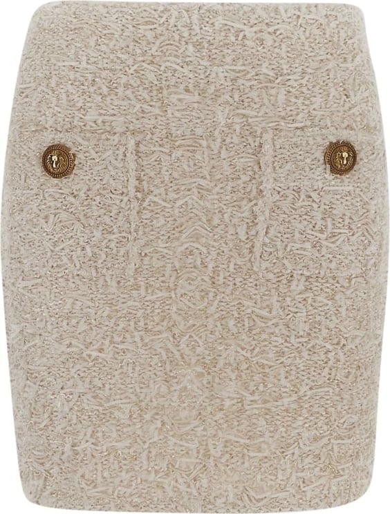 Balmain Tweed Mini Skirt Wit