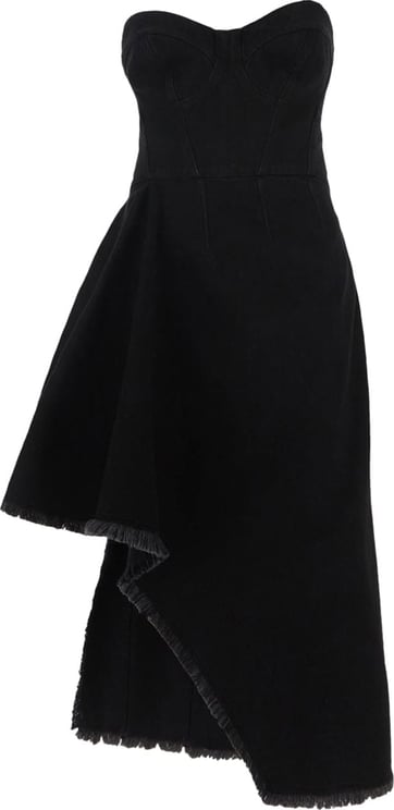Alexander McQueen Mini Asymmetric Dress Zwart