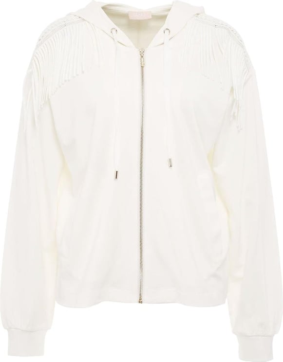 Liu Jo Hoodie With Fringes White Wit